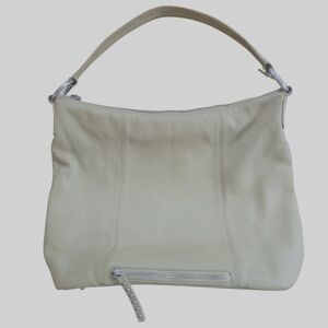 Mila Paoli Chartreuse Green Leather Slouchy Shoulder Bag Purse Casual Carry-all